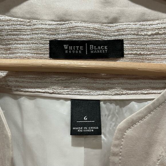 White House Black Market Tweed Jacket in‎ Cream Size 6 - Picture 2 of 7